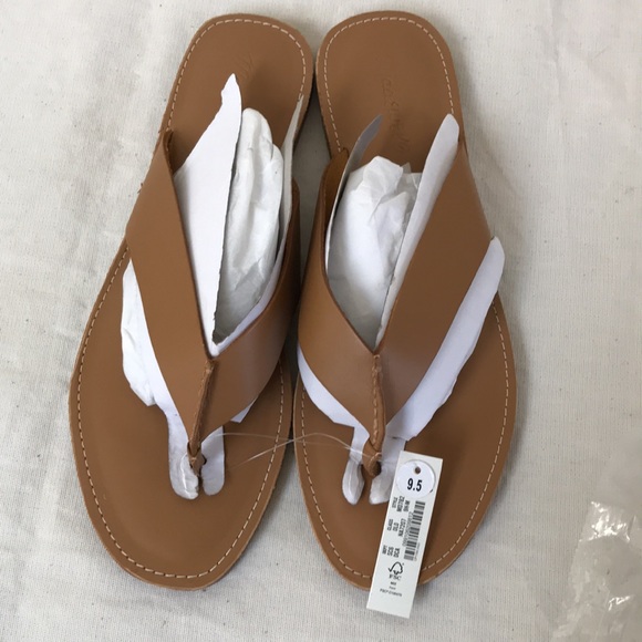 NWT Madewell Size 9.5 THE BOARDWALK CHUNKY THONG SANDAL tan leather comfy flat - Picture 6 of 8